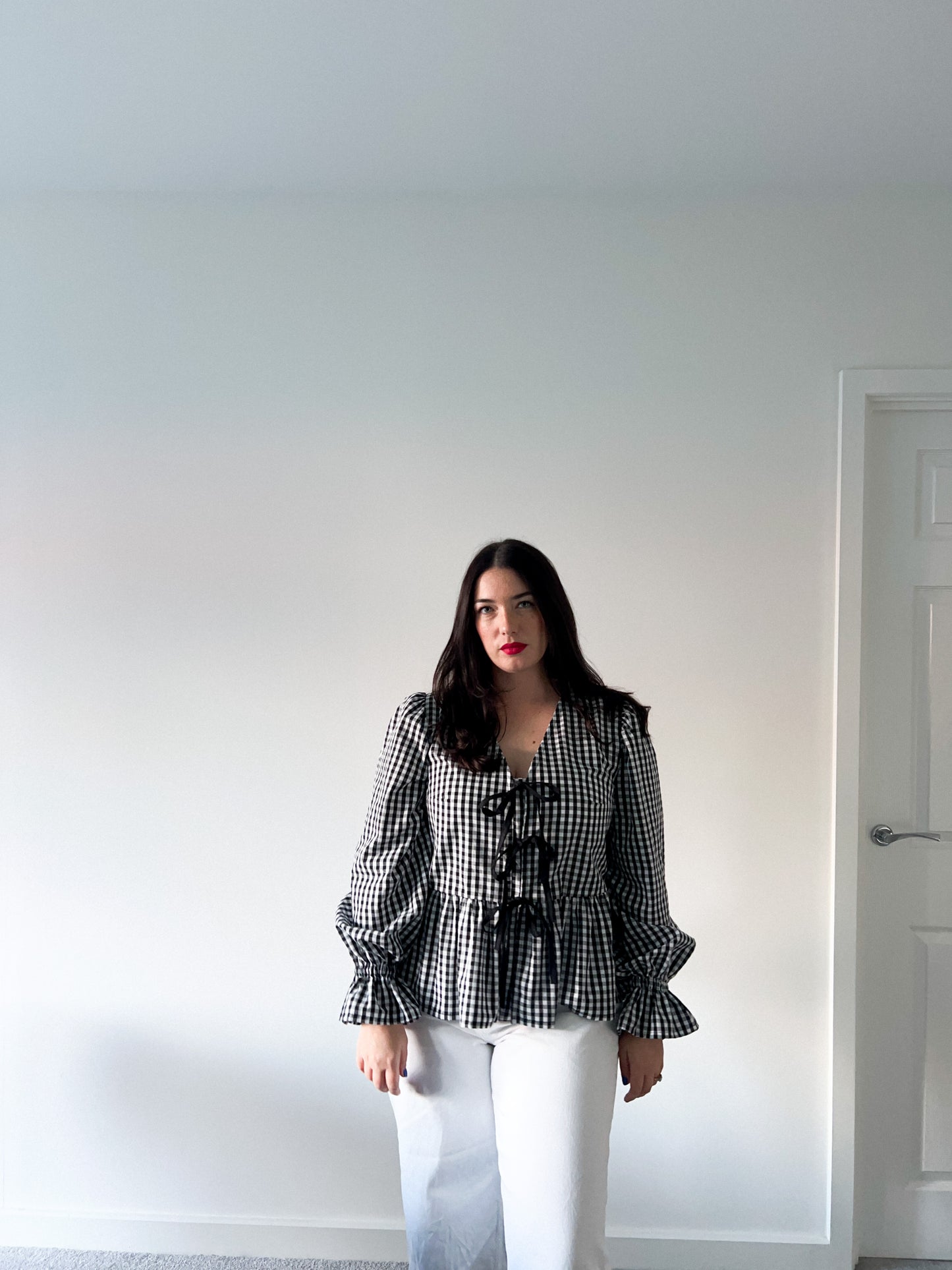 V Neck Tie front Top
