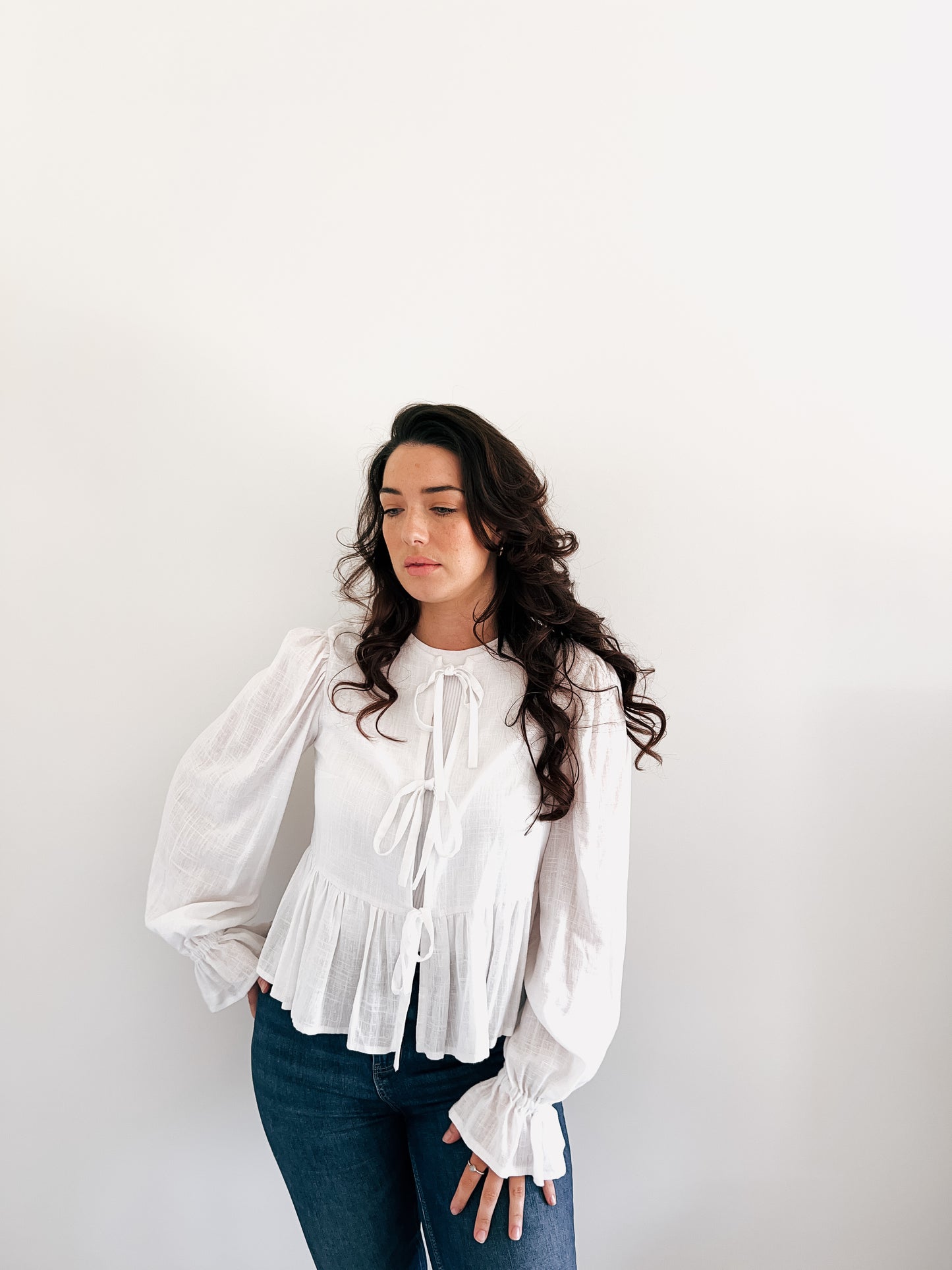 Tie Front Ruffle Top