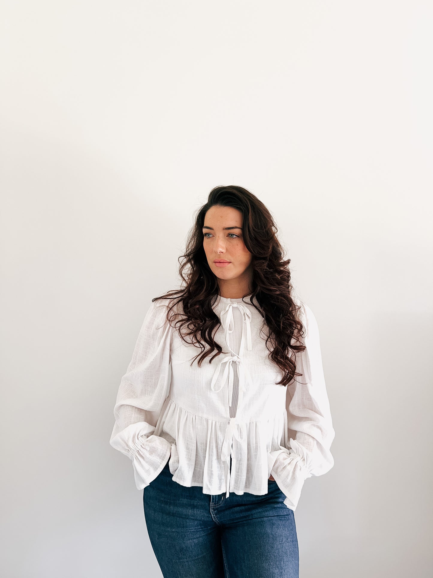 Tie Front Ruffle Top