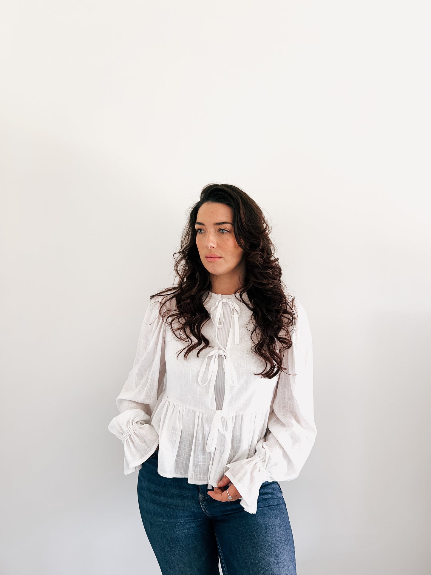 Tie Front Ruffle Top