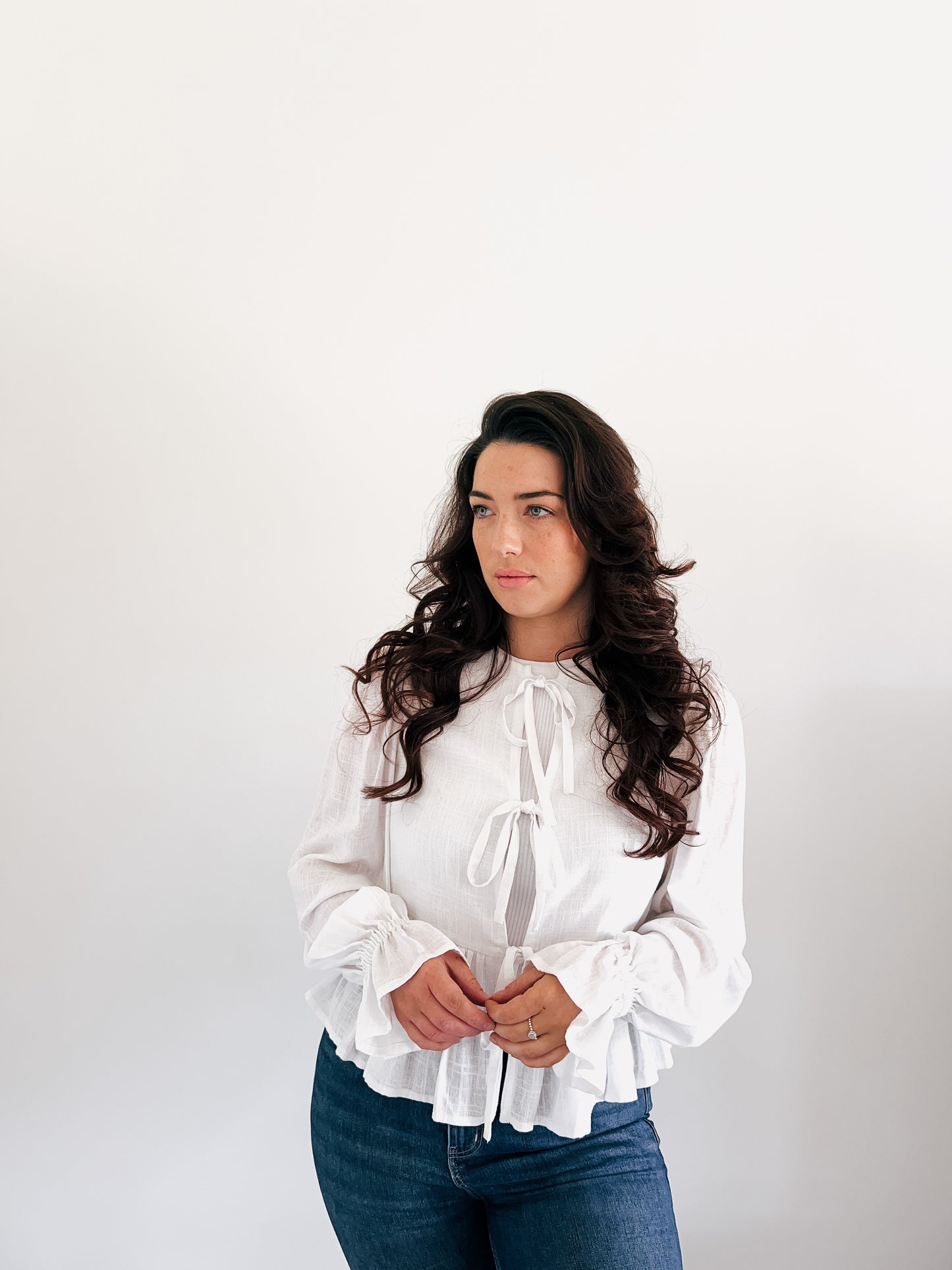 Tie Front Ruffle Top