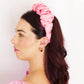 Bright Pink Satin Scrunchie Headband