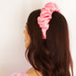 Bright Pink Satin Scrunchie Headband