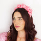Bright Pink Satin Scrunchie Headband