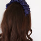 Navy Satin Scrunchie Headband