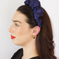 Navy Satin Scrunchie Headband