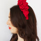 Oxblood Satin Scrunchie Headband
