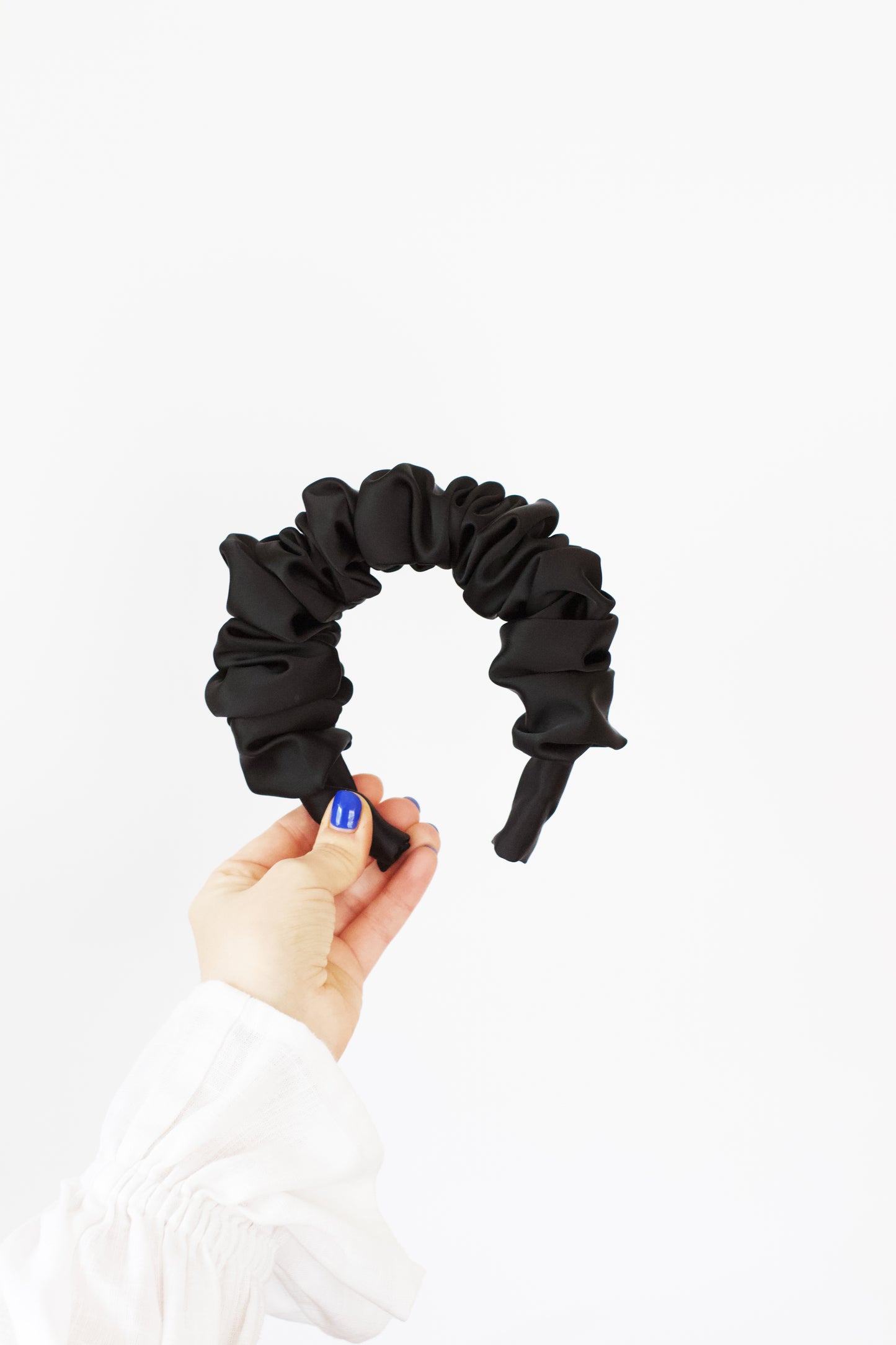 Black Satin Scrunchie Headband