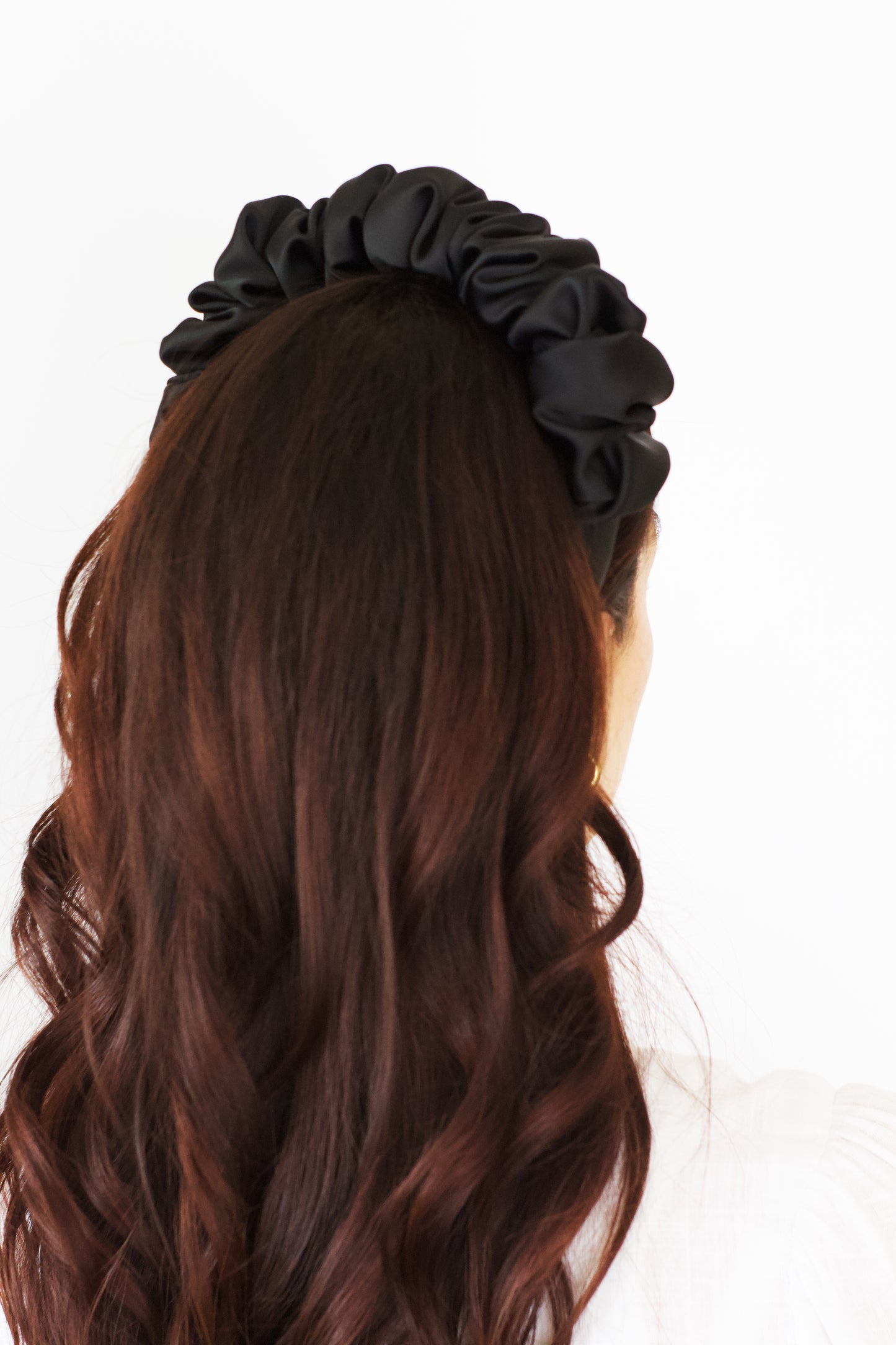 Black Satin Scrunchie Headband