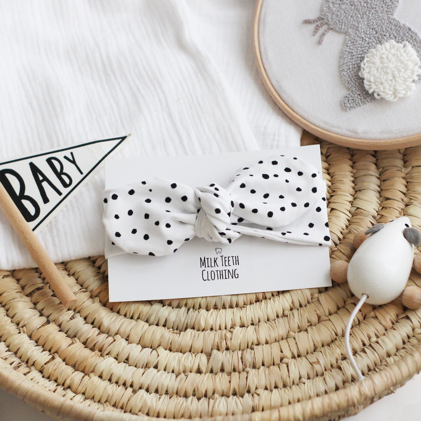 White Dotty Headband
