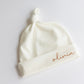 Personalised Cream Jersey Baby Knot Hat